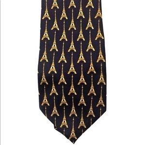 Eiffel Tower tie, blue & gold, conversation piece!